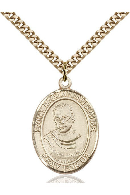 St. Maximilian Kolbe Medal - FN7073-Jewelry-Bliss Mfg-Gold Filled-Michigan Church Supply