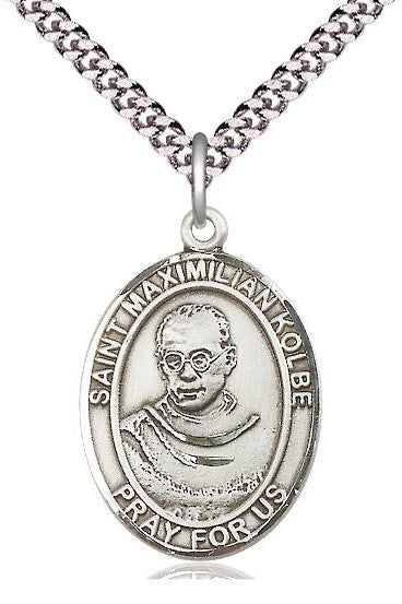 St. Maximilian Kolbe Medal - FN7073-Jewelry-Bliss Mfg-Sterling Silver-Michigan Church Supply