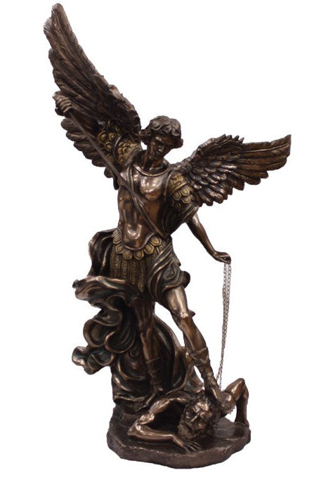 St. Michael, Cold-Cast Bronze, 48" - ZWSRAMIKE48-Church Life-Goldscheider of Vienna-Michigan Church Supply