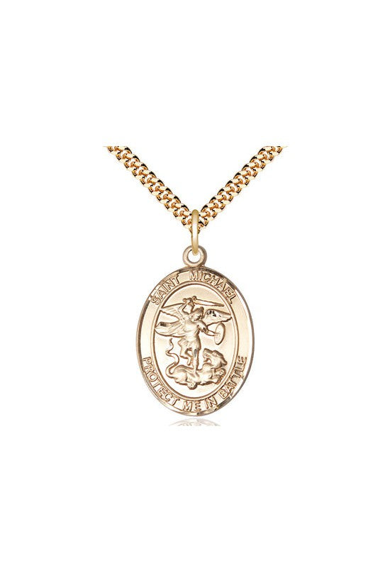 St. Michael Guardian Angel Medal - FN1173-Jewelry-Bliss Mfg-Gold Filled-Michigan Church Supply