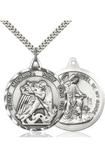 St. Michael the Archangel Medal - FN0201R-Jewelry-Bliss Mfg-Sterling Silver-Michigan Church Supply