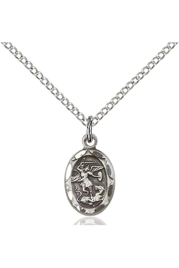 St. Michael the Archangel Medal - FN0301R-Jewelry-Bliss Mfg-Sterling Silver-Michigan Church Supply