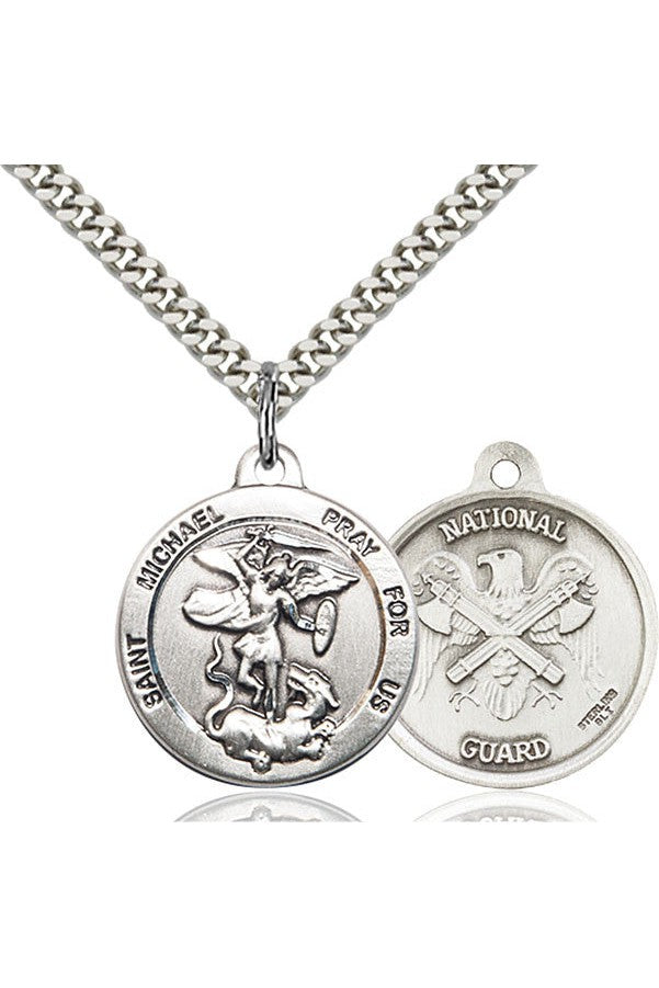 St. Michael the Archangel Medal - FN0342-5-Jewelry-Bliss Mfg-Sterling Silver-Michigan Church Supply