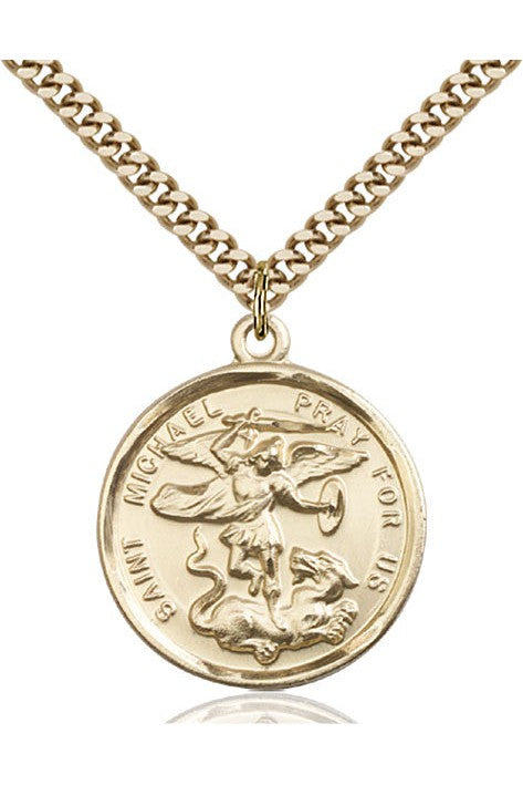 St. Michael the Archangel Medal - FN0342-Jewelry-Bliss Mfg-Gold Filled-Michigan Church Supply