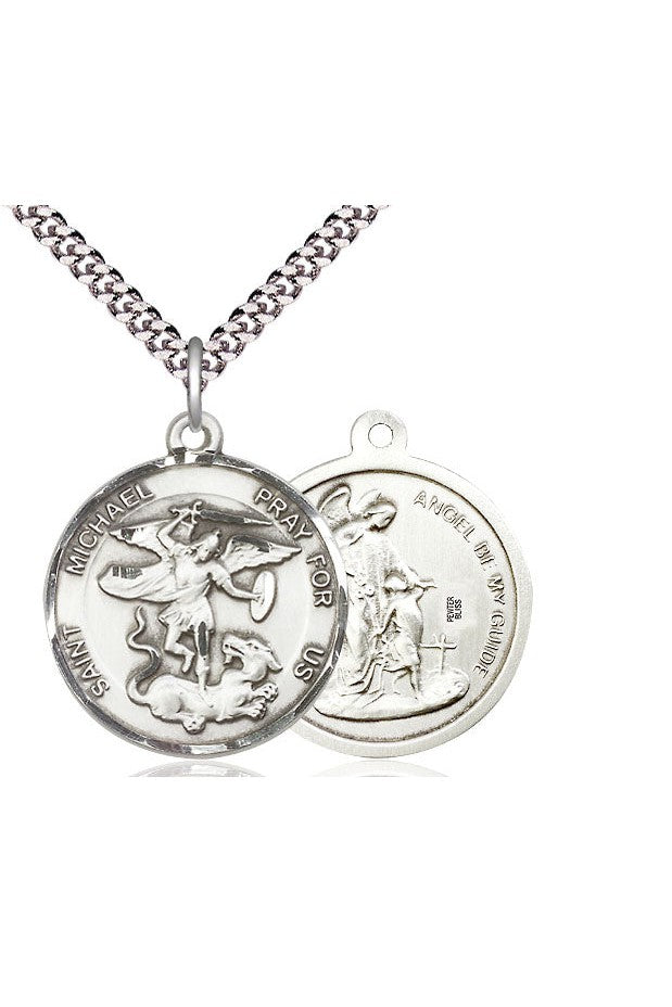 St. Michael the Archangel Medal - FN0342-Jewelry-Bliss Mfg-Sterling Silver-Michigan Church Supply