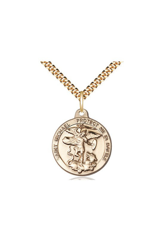 St. Michael the Archangel Medal- FN0344-Bliss Mfg-Gold Filled-Michigan Church Supply