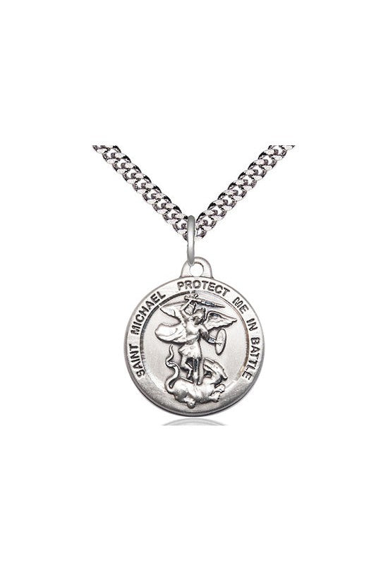 St. Michael the Archangel Medal- FN0344-Bliss Mfg-Sterling Silver-Michigan Church Supply