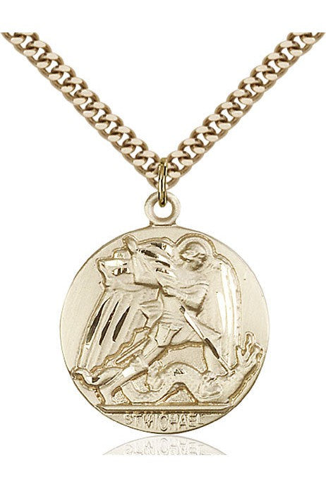 St. Michael the Archangel Medal - FN0840-Jewelry-Bliss Mfg-Gold Filled-Michigan Church Supply