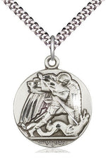 St. Michael the Archangel Medal - FN0840-Jewelry-Bliss Mfg-Sterling Silver-Michigan Church Supply