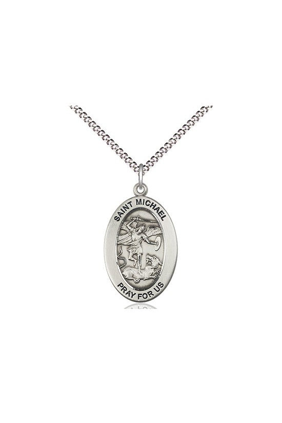 St. Michael the Archangel Medal- FN11076-Bliss Mfg-Sterling Silver-Michigan Church Supply