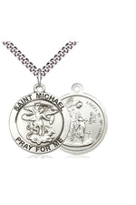 St. Michael the Archangel Medal - FN4082-Jewelry-Bliss Mfg-Sterling Silver-Michigan Church Supply