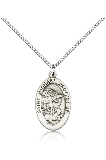 St. Michael the Archangel Medal - FN4123R-Jewelry-Bliss Mfg-Sterling Silver-Michigan Church Supply