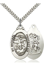 St. Michael the Archangel Medal - FN4145R-Jewelry-Bliss Mfg-Sterling Silver-Michigan Church Supply