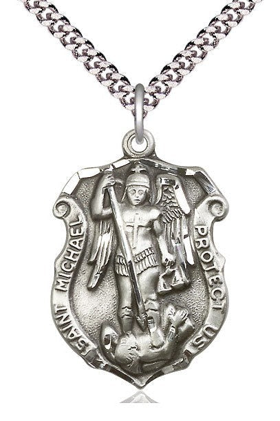 St. Michael the Archangel Medal - FN5448-Jewelry-Bliss Mfg-Sterling Silver-Michigan Church Supply