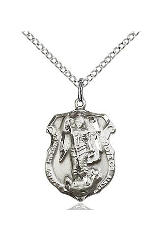 St. Michael the Archangel Medal - FN5692-Jewelry-Bliss Mfg-Sterling Silver-Michigan Church Supply