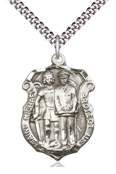 St. Michael the Archangel Medal - FN5694-Jewelry-Bliss Mfg-Sterling Silver-Michigan Church Supply