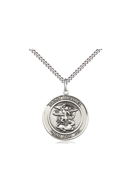 St. Michael the Archangel Medal- FN8076RD-Bliss Mfg-Sterling Silver-Michigan Church Supply