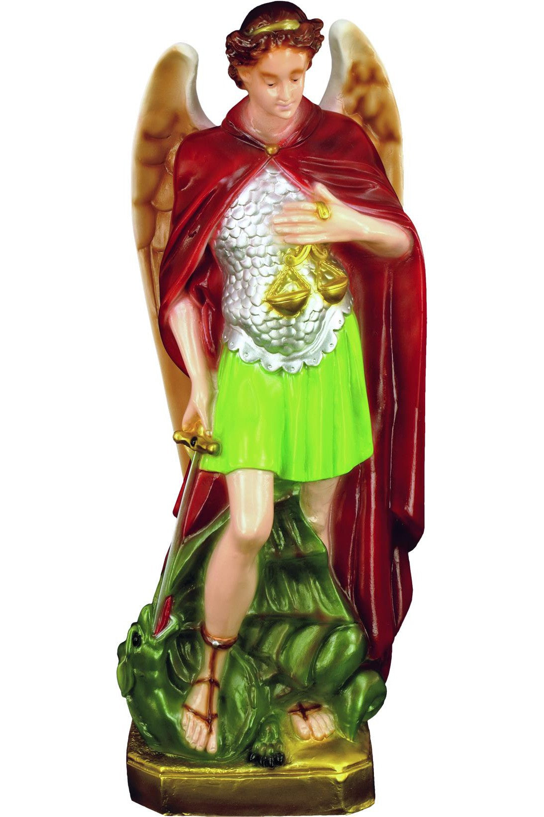 St. Michael the Archangel WJSA2470C-Inspirational Gifts-Space Age Plastics-Colored-Michigan Church Supply