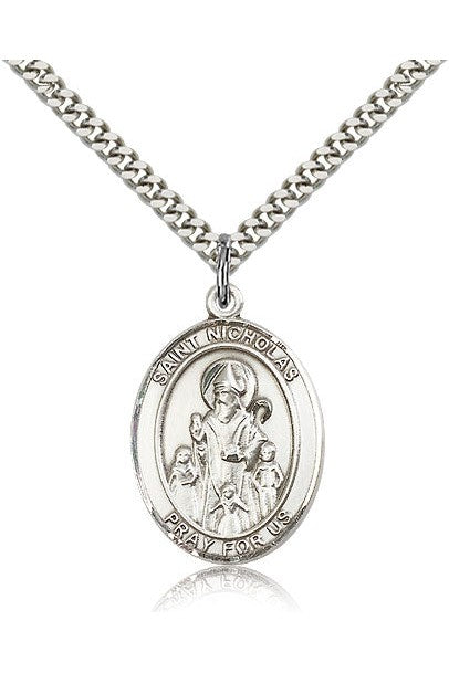 St. Nicholas Medal - FN7080-Jewelry-Bliss Mfg-Sterling Silver-Michigan Church Supply