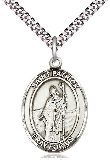 St. Patrick Medal - FN7084-Jewelry-Bliss Mfg-Sterling Silver-Michigan Church Supply