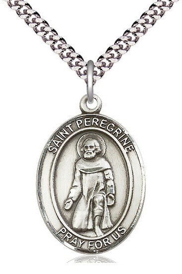 St. Peregrine Laziosi Medal - FN7088-Jewelry-Bliss Mfg-Sterling Silver-Michigan Church Supply