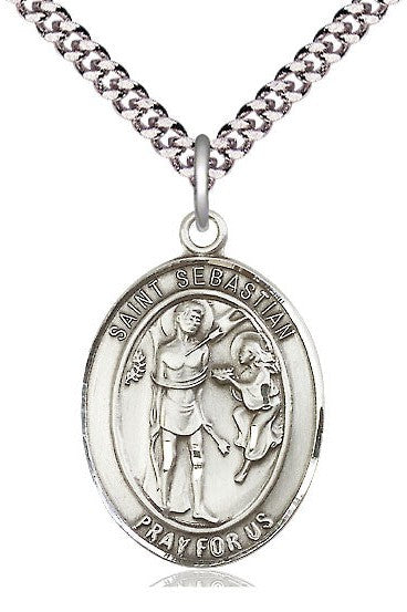 St. Sebastian Medal - FN7100-Jewelry-Bliss Mfg-Sterling Silver-Michigan Church Supply