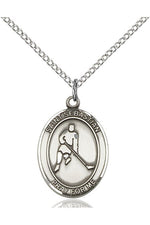 St. Sebastian/Ice Hockey Medal - FN8165-Jewelry-Bliss Mfg-Sterling Silver-Michigan Church Supply