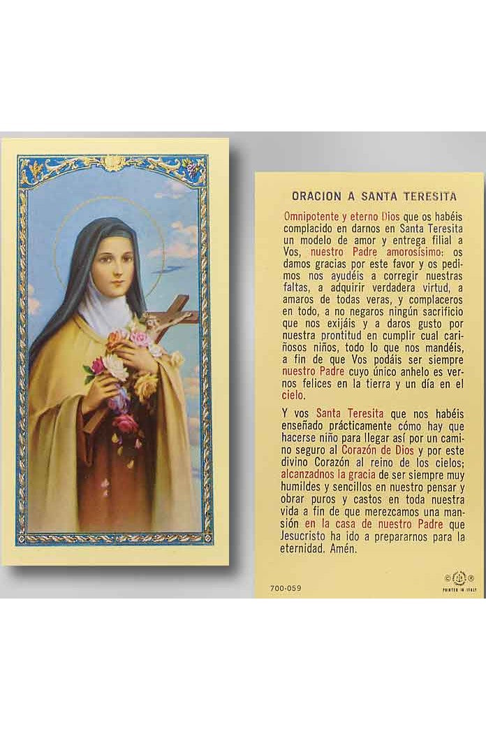 St. Theresa Oracion a Santa Teresita - TA700059-Inspirational Gifts-Hirten-Michigan Church Supply