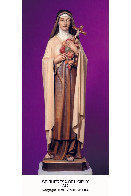 St. Therese of Lisieux - HD842-Church Life-Demetz-Linden Wood 36"-Michigan Church Supply