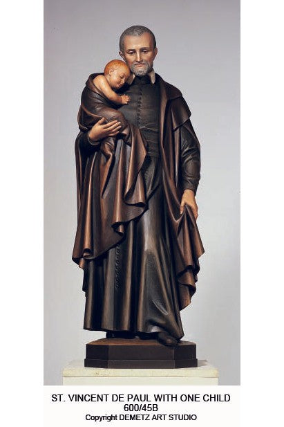 St. Vincent de Paul with Child - HD60045B-Church Life-Demetz-Fiberglass 36"-Michigan Church Supply