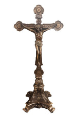 Standing 12.5" Double Sided Crucifix in Bronze - ZWSR77271-Inspirational Gifts-Goldscheider of Vienna-Michigan Church Supply