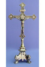 Standing Crucifix in brass - ZW306L-Inspirational Gifts-Goldscheider of Vienna-Michigan Church Supply