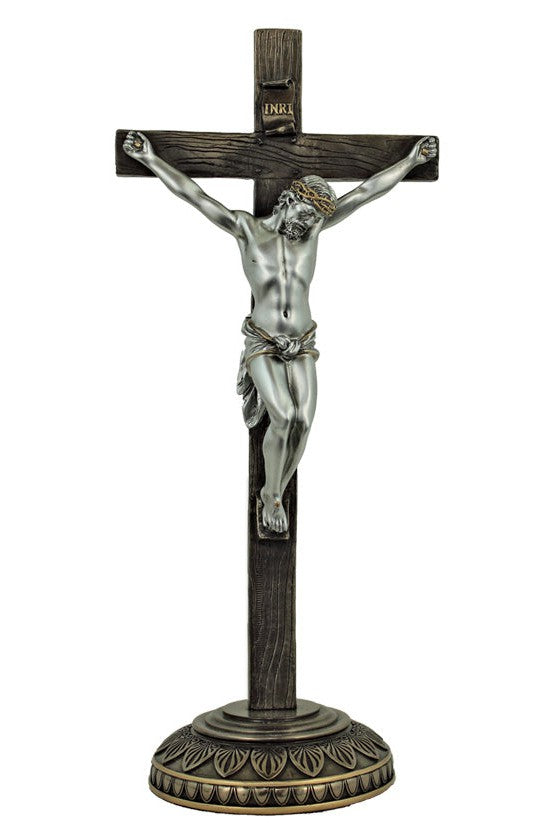 Standing Crucifix, two-tone - ZWSR76426BS-Inspirational Gifts-Goldscheider of Vienna-Michigan Church Supply