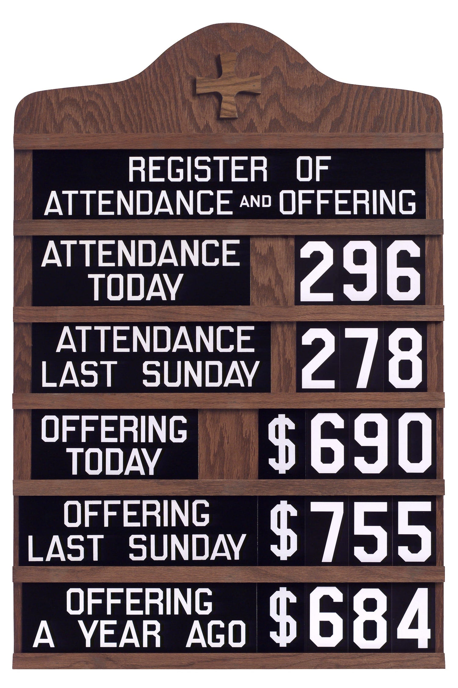 Standing Oak Register Board with Floor Stand - 20" x 30"-Church Life-Flynn MFG-Light Oak-Michigan Church Supply