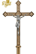 Standing Processional Crucifix - QF26PC14-Church Life-Empire Bronze-Satin-Michigan Church Supply