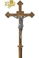 Standing Processional Crucifix - QF27PC40-Church Life-Empire Bronze-Satin-Michigan Church Supply