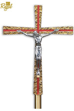 Standing Processional Crucifix - QF86PC33-Church Life-Empire Bronze-Satin - A-Michigan Church Supply