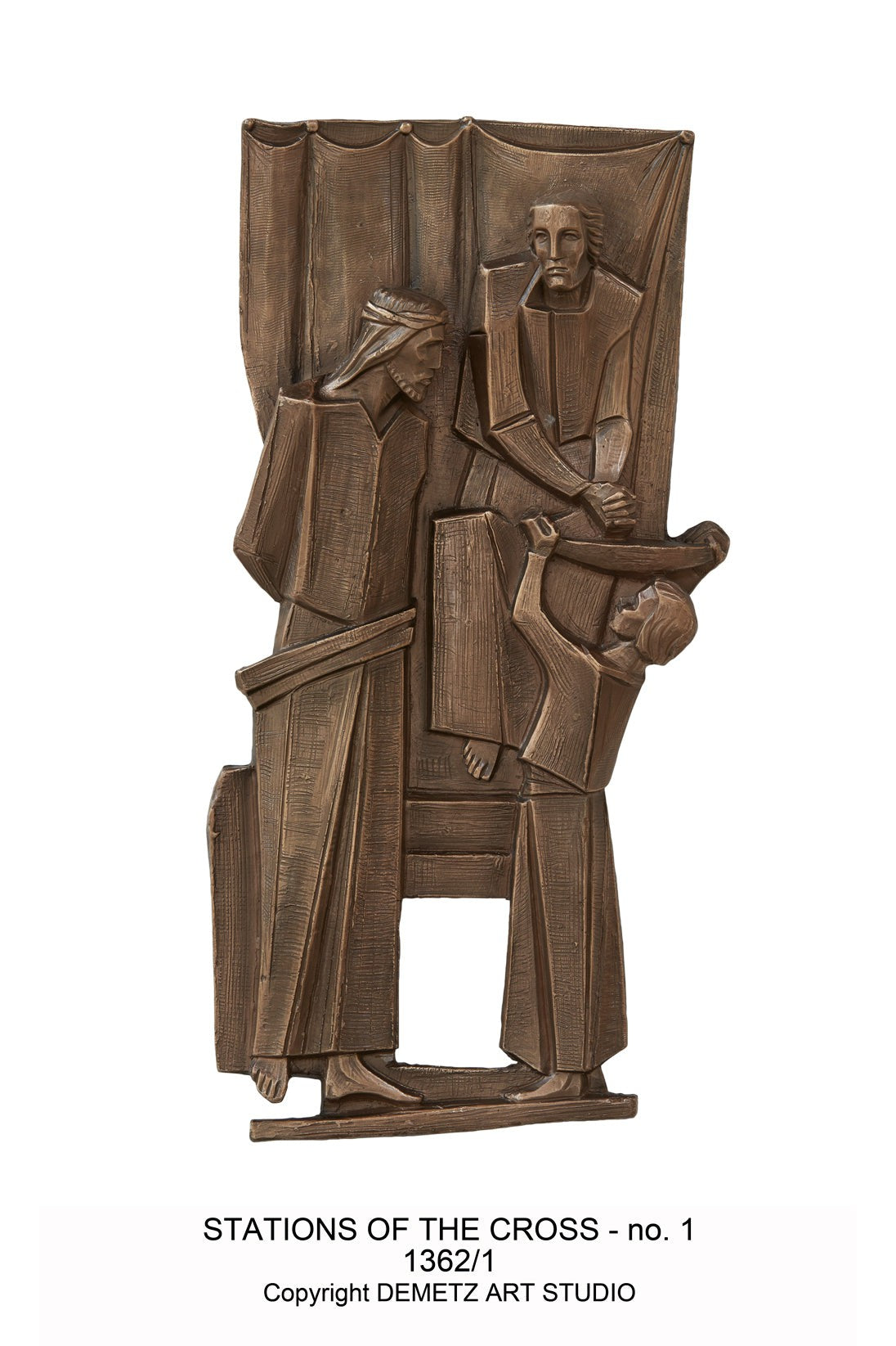 Stations of the Cross-HD1362-Church Life-Demetz-Linden Wood Colored-20" x 18"-Michigan Church Supply