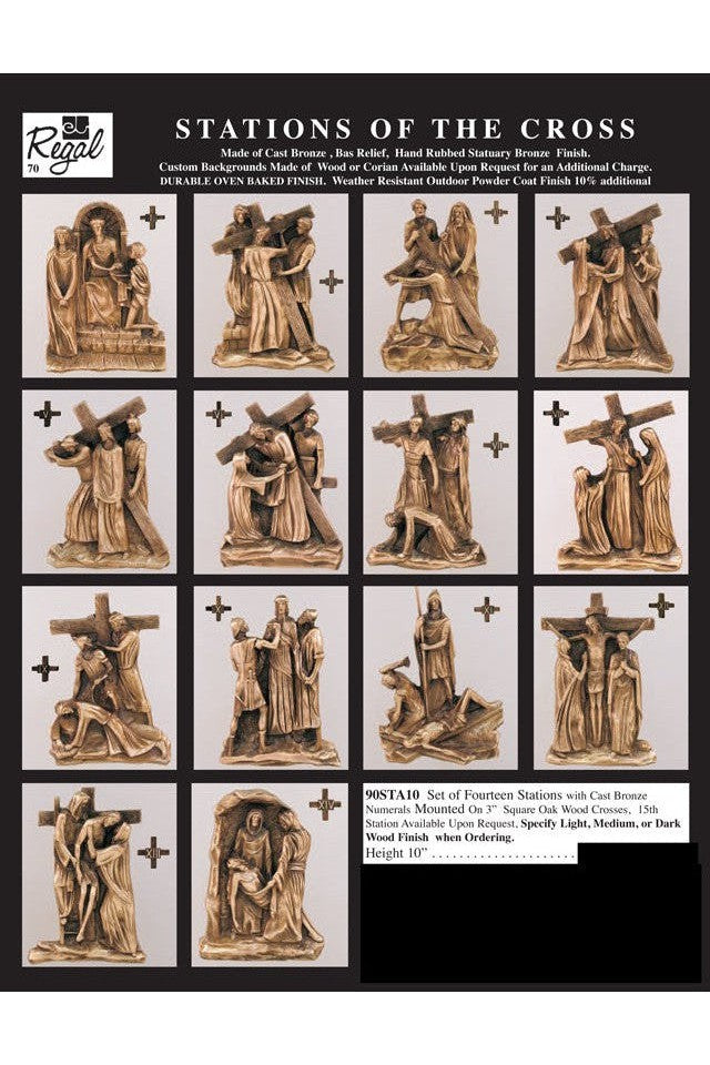 Stations of the Cross - QF90STA10-Church Life-Empire Bronze-Complete Set-Michigan Church Supply