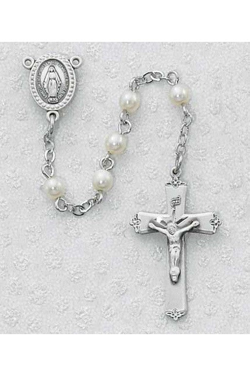 Sterling Silver Pearl Rosary - UZ210LG-Inspirational Gifts-McVan-Michigan Church Supply