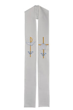 Stole for Baptism - SL703/SL704-Church Life-Beau Veste-Pure White-Priest Overlay-Michigan Church Supply