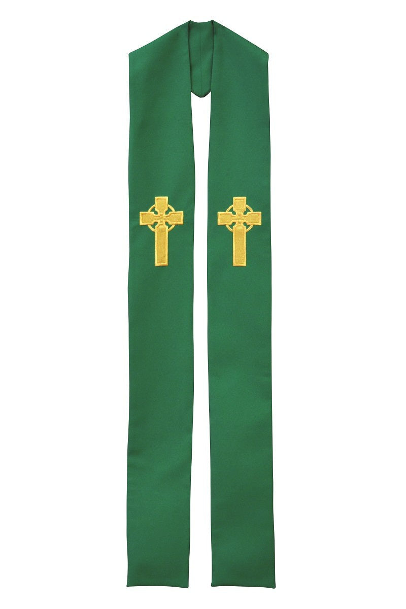 Stole with Celtic Cross - SL701/SL702-Church Life-Beau Veste-Pure White-Priest Overlay-Michigan Church Supply