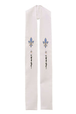 Stole with Cross & Lily - SL705/SL706-Church Life-Beau Veste-Pure White-Priest Overlay-Michigan Church Supply