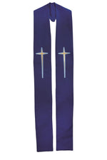 Stole with Cross - SL711/SL712-Church Life-Beau Veste-Pure White-Priest Overlay-Michigan Church Supply