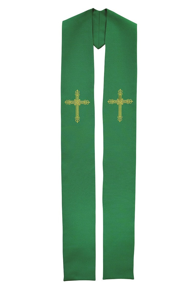 Stole with Cross - SL787/SL788-Church Life-Beau Veste-Pure White-Priest Overlay-Michigan Church Supply