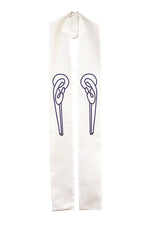 Stole with Image of Mary - SL785/SL786-Church Life-Beau Veste-Pure White-Priest Overlay-Michigan Church Supply