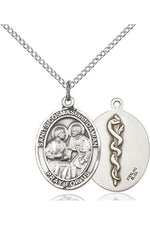 Sts. Cosmas & Damian/Doctors Medal - FN8132-Jewelry-Bliss Mfg-Sterling Silver-Michigan Church Supply