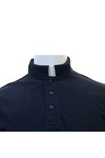 Tab Collar Polo Shirt - Short Sleeve - Black-Church Life-Moville Uniform and Workwear-Small - QL5829S-Michigan Church Supply