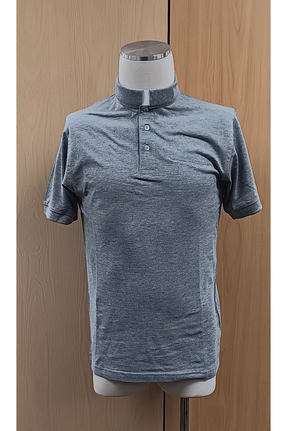 Tab Collar Polo Shirt - Short Sleeve - Heather Grey-Church Life-Moville Uniform and Workwear-Small - QL5490S-Michigan Church Supply