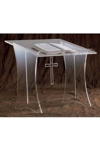 Table Top Lectern - AI3310-Church Life-Woerner-with acrylic top and cross-Michigan Church Supply